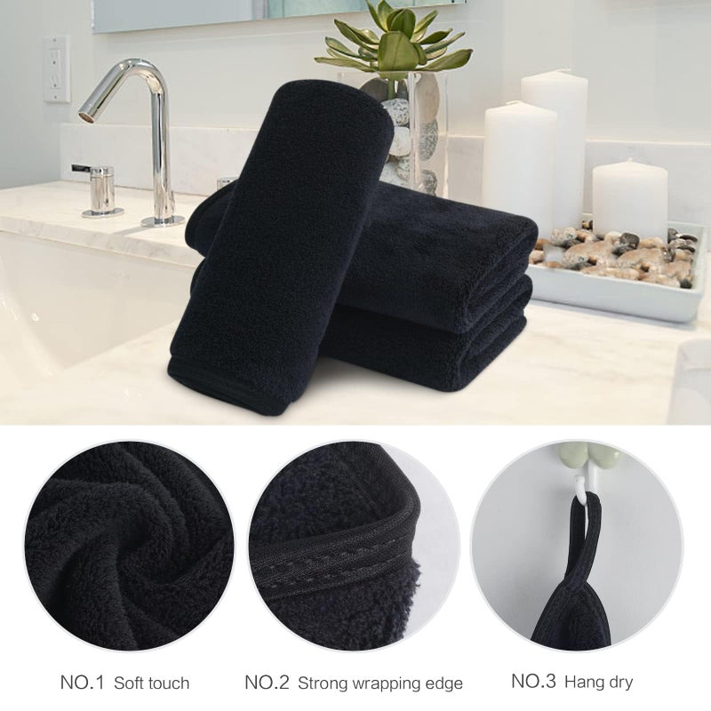 SINLAND Absorbent Coral Velvet Washcloth Ultra Soft Microfiber Face Towels 12 x 12 inch Multi-Purpose Face Cloths for Household and Sport - Image 3